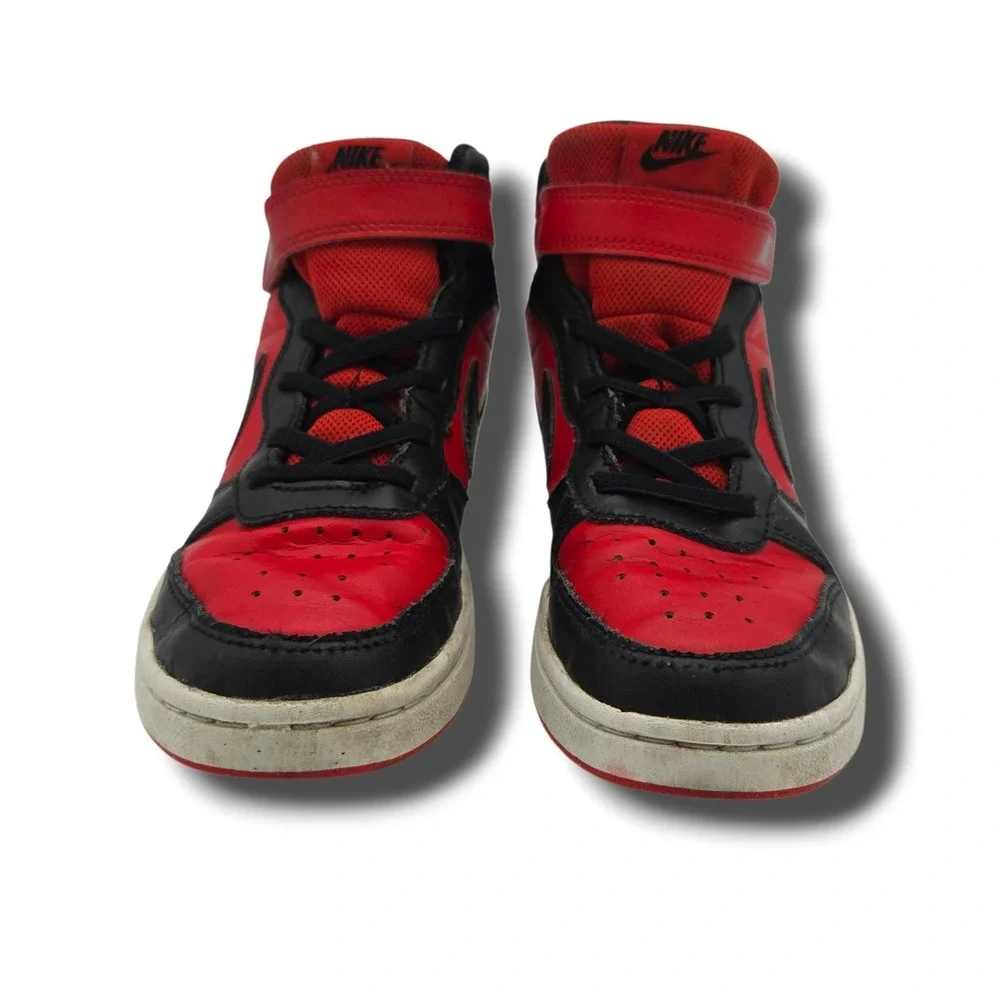 Nike Court Borough Mid 2 Sneakers PS Youth 3 Black University Red CD7783-602‎